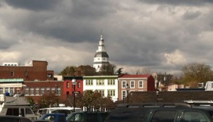The Annapolis skyline, featuring the dome of the Capitol Building.