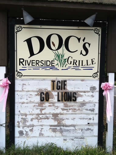 Pris got drunk at Doc's Riverside Grill on Halloween night.