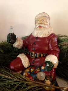 Santa Claus figurine with Coca Cola