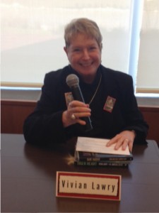 Vivian Lawry at Virginia is For Mysteries launch