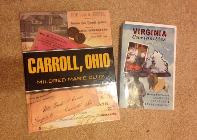 Carroll, Ohio by Mildred Marie Clum, Virginia Curiosities by Sharon Cavileer, bookworm delights, Top Ten Tuesday 
