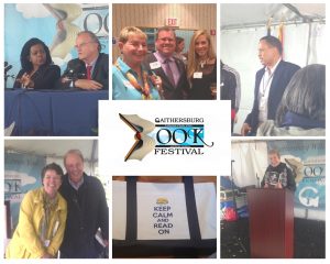Collage of photos taken at Gaithersburg Book Festival, May 21, 2016