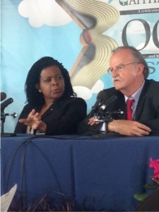Authors Annette Gordon-Reed and Peter S. Onuf speaking at the Gaithersburg Book Festival