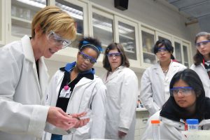 diverse female scientists