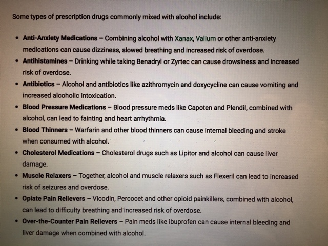 prescription drugs alcohol