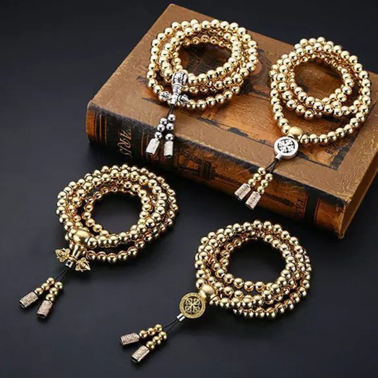 StainlessSteelBuddhaBeadsNecklaceTitaniumSteelMetalSteelWhip