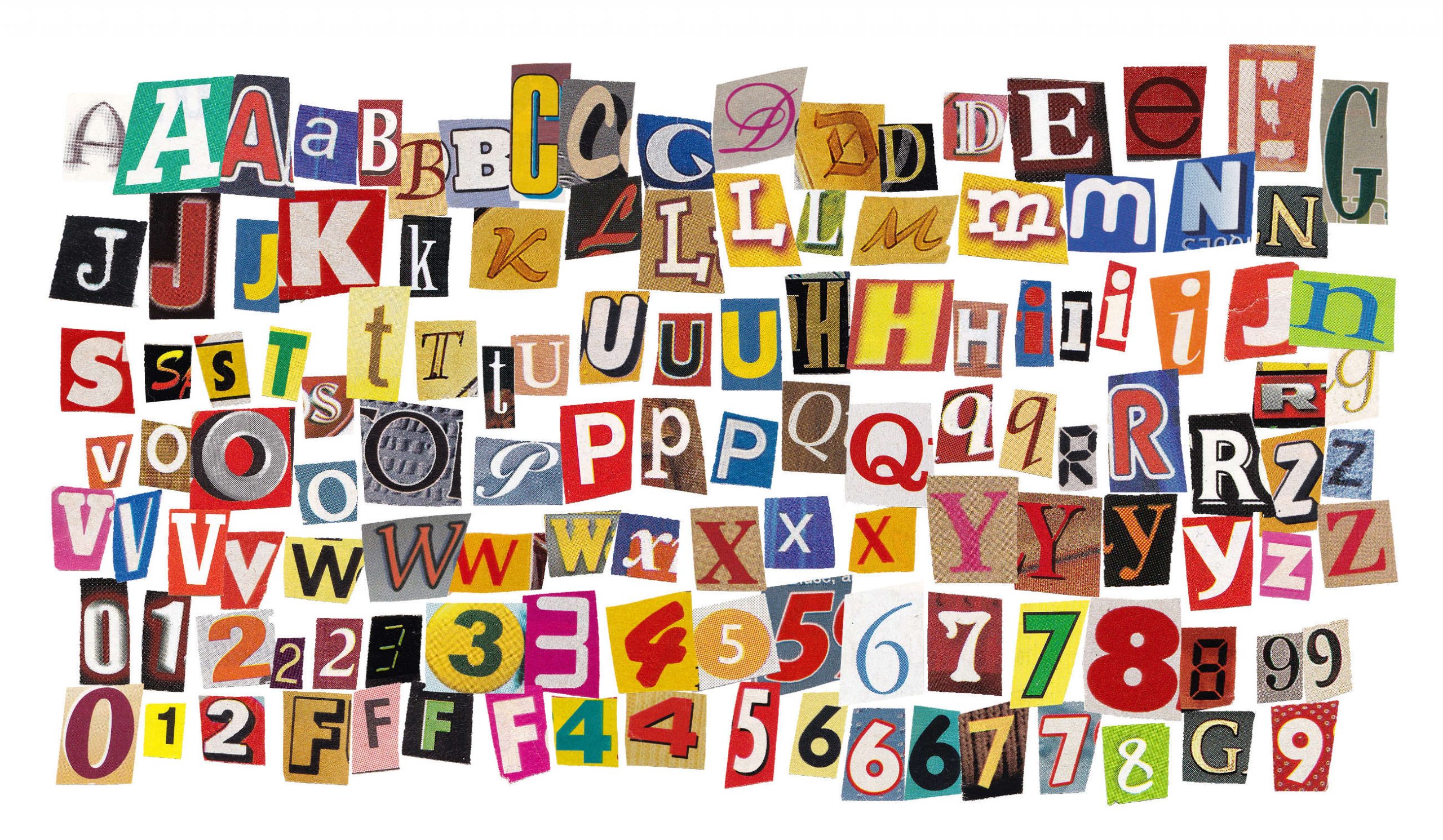 130 newspapaer magazine letter cutouts alphabet cover Vivian Lawry